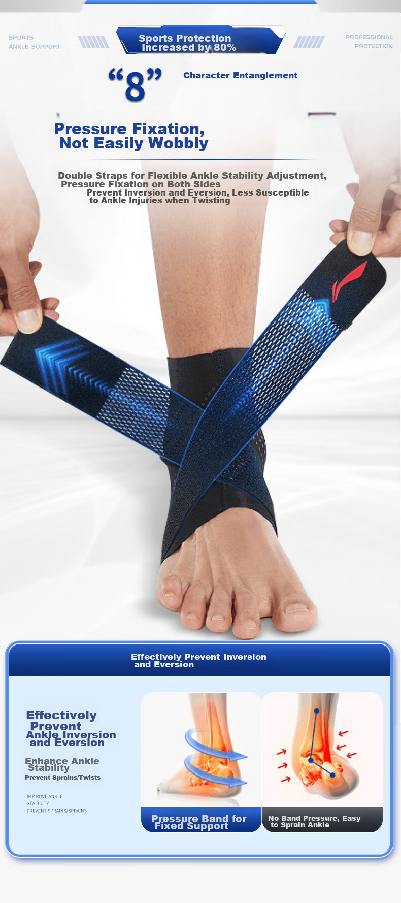 Li-Ning Ankle Brace, Foot Protector, Ankle Guard, Anti-Sprain Recovery Sleeve, Basketball Sports Ankle Joint Fixation Brace 7