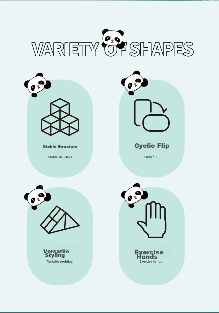 TaTanice Transforming Cube Toy Panda, 3D Geometric Rotating Puzzle, Educational Building Blocks, Birthday Gift for Boys And Girls 4