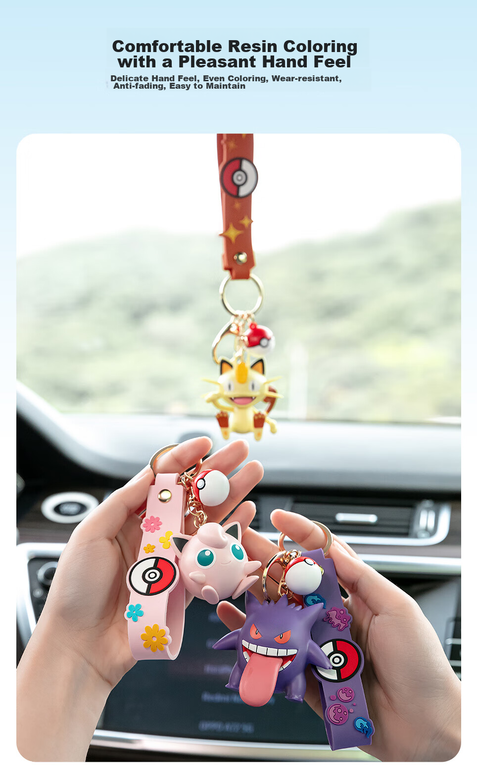 Funism Pokemon Keychain, Mewtwo Car Pendant, Backpack Charm, Birthday Gift, 52mm 9