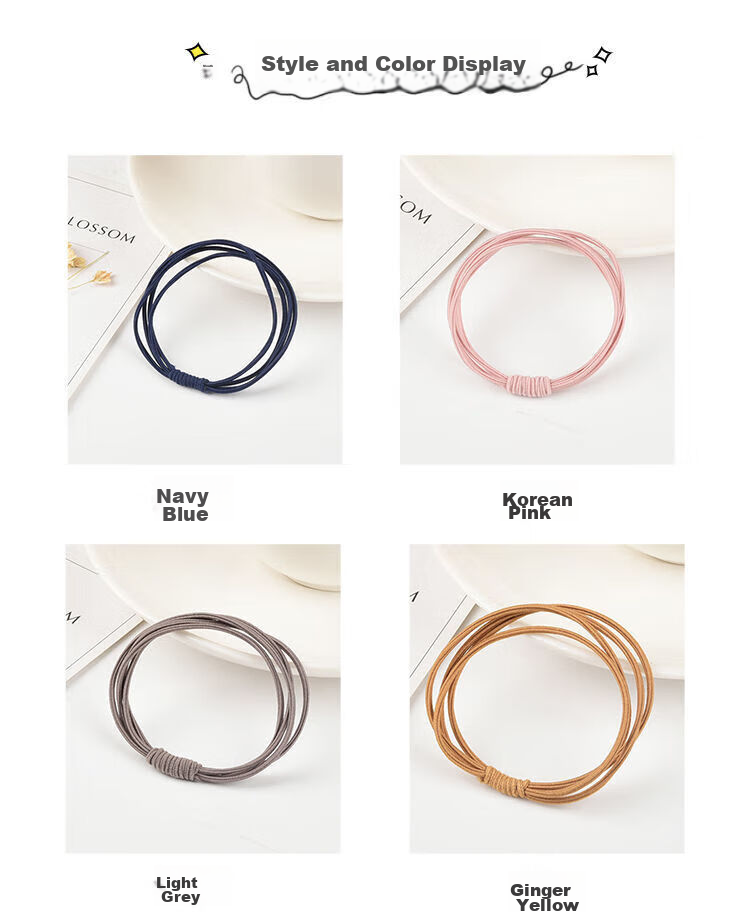 Xiangwan Hair Ties, 10-Pack Mixed Colors, Non-Damaging Hair Bands for Women, Elastic Hair Bands, Ponytail Holders, Rubber Bands, Hair Accessories, Mid-Autumn Festival Gift 4