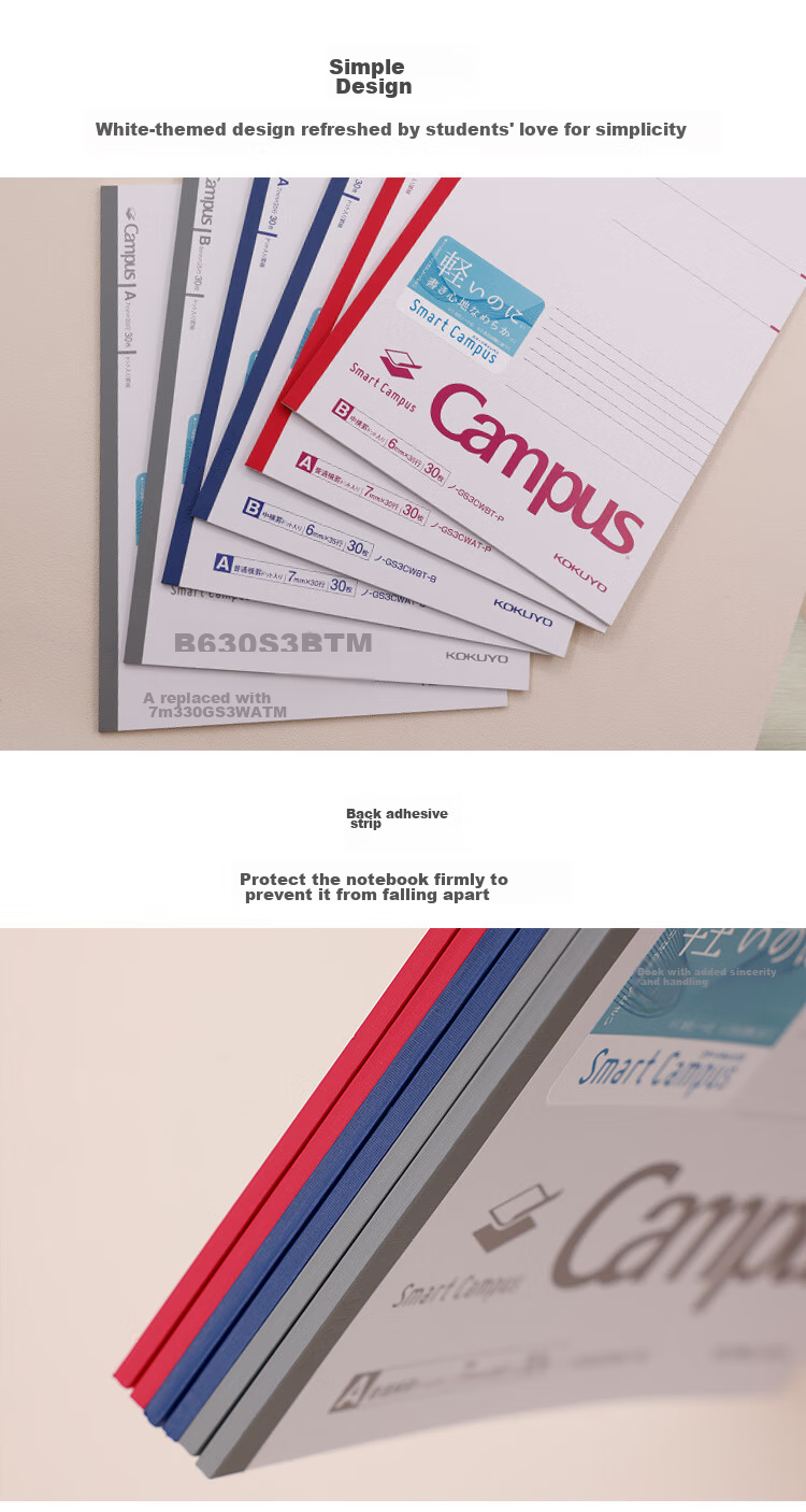 KOKUYO Imported Smart Campus Wirebound Notebook, 7mm Dotted Lines × 30 Rows B5/30 Pages Pink 1 Book NO-GS3CWAT 5