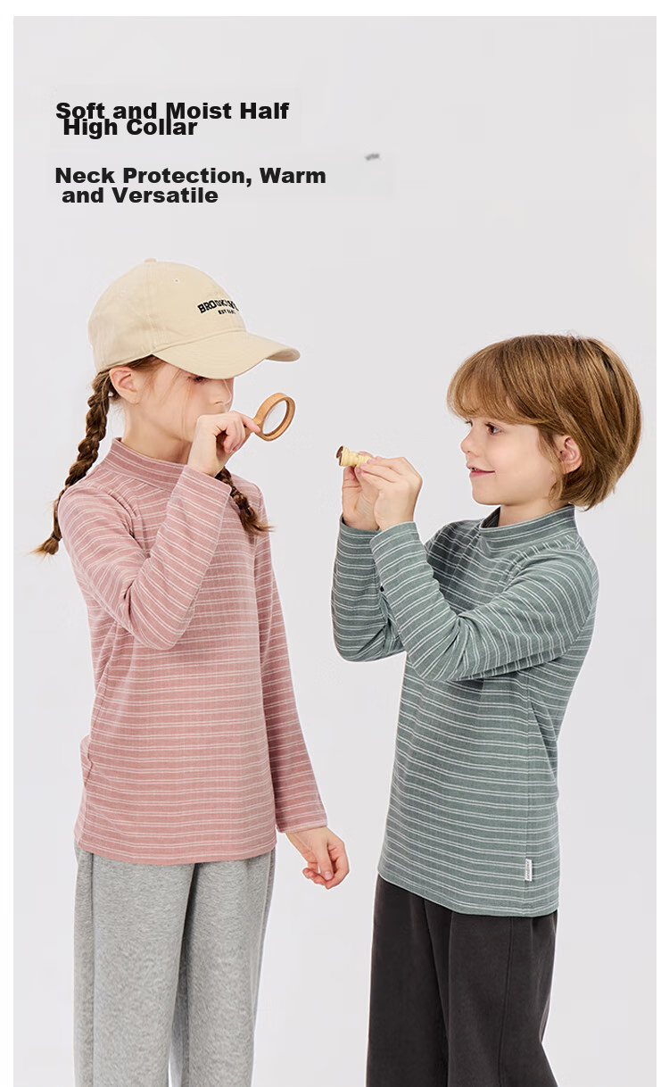 Junejunior [Under Babylove Brand], Children's Warm Top, Semi-Turtleneck Undershirt, Boys And Girls Spring Autumn Winter Long-Sleeve Inner Layer 3