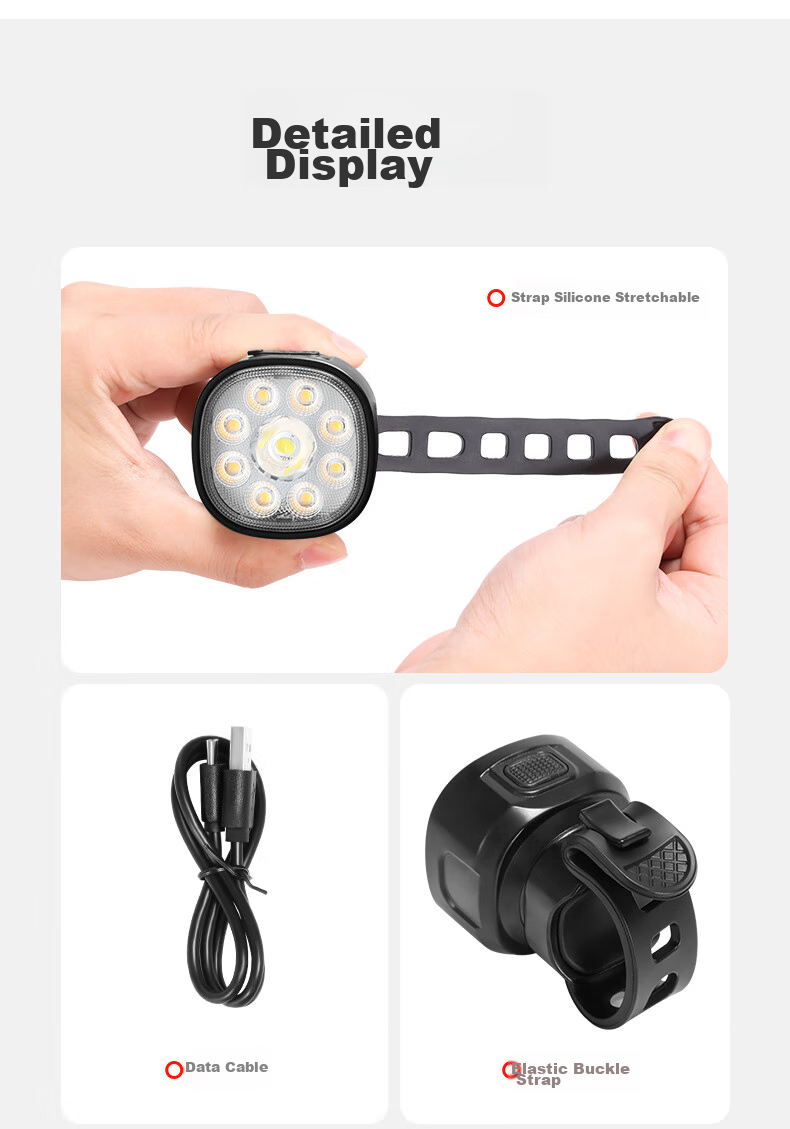 Bicycle Light, Cycling Equipment, Front And Rear Lights, Mountain Bike Night Riding Safety Warning Light, Waterproof USB Rechargeable High-Brightness Flashlight, Road Bike Tail Light 9
