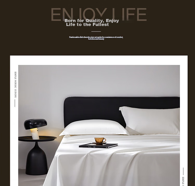 ZiiU Pure Cotton Bed Sheet Single Piece, 80-Count Sateen White Hotel Double Bed Sheet for 1.8-Meter Bed, 245x270cm 4
