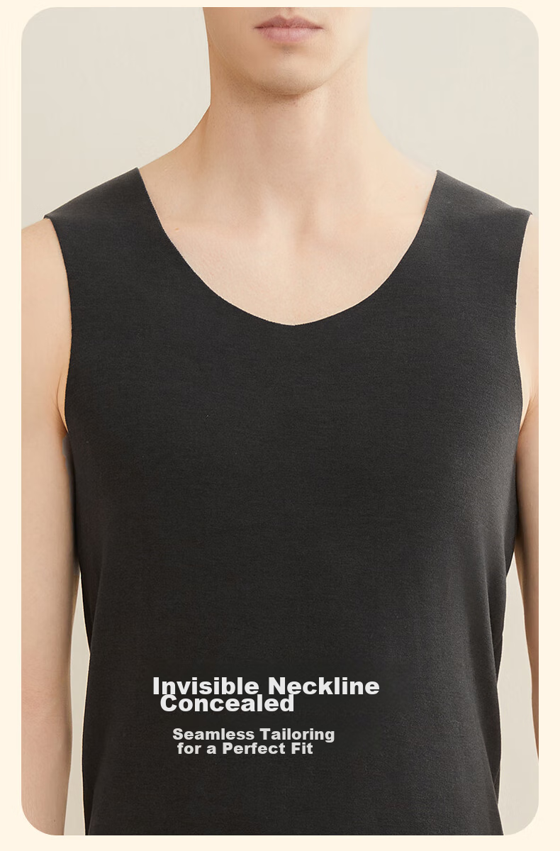 MiiOW [De Rong Heat-Raising 8.2°C] 2026 New Seamless Warm Vest for Men, Antibacterial Undershirt Sleeveless V-Neck 14