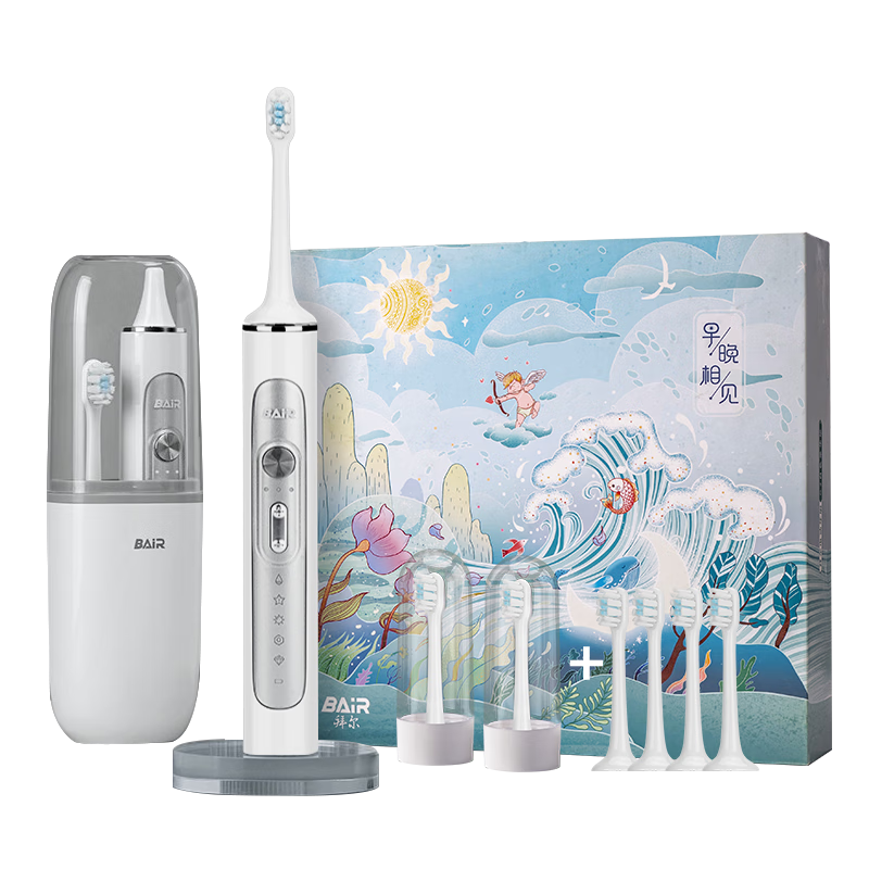 BAIR G2 Electric Toothbrush, Premium Flagship Model, Adult Smart Automatic Toothbrush, Sonic Technology, Birthday Gift for Students And Men, Gift Box Set for Girlfriend, G201 Light Mist Gray