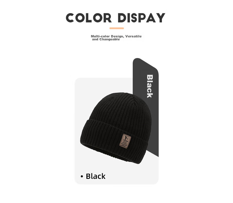 GLO-STORY Winter Knitted Hat for Men And Women with Fleece Lining, Warm Neck Gaiter, Thickened Wool Hat with Ear Protection, Cold-Proof Gray Cap 7