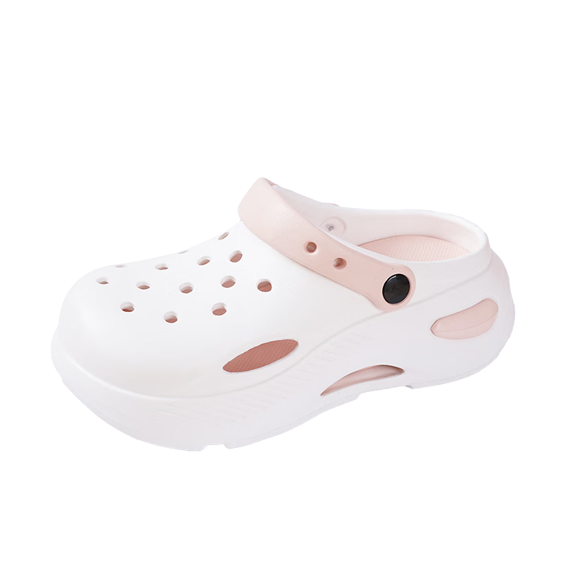CARTELO Women's Perforated Shoes, Summer Sandals, Casual Slippers, Garden Dual-Use Beach Sandals for Women, 1463 White-Pink, Size 39-40