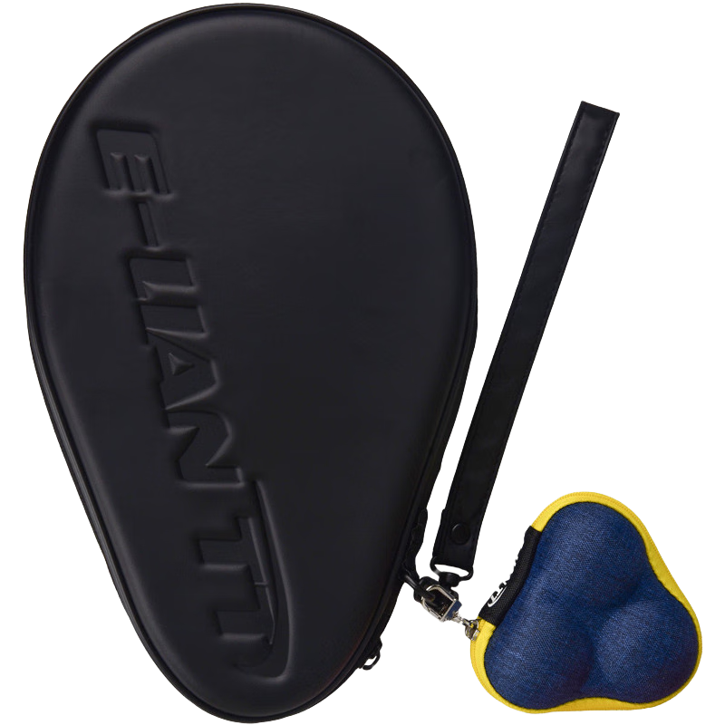 WINION Table Tennis Racket Case, Hard Shell Portable Storage Box, Black Racket Case + Black And Green Ball Box