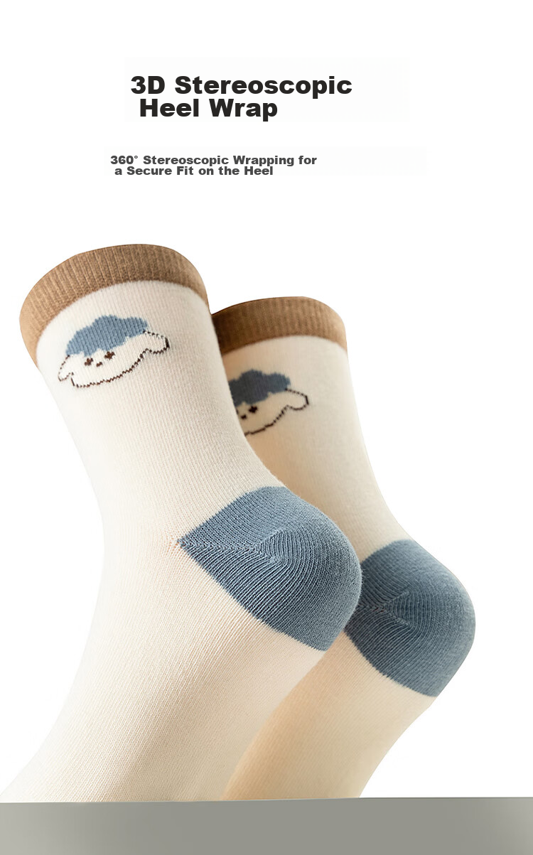MiiOW Boys' Socks, Spring And Autumn Cotton Mid-Calf Socks, Children's Cartoon Versatile Cotton Socks for Students, Mixed Colors, Size M 6