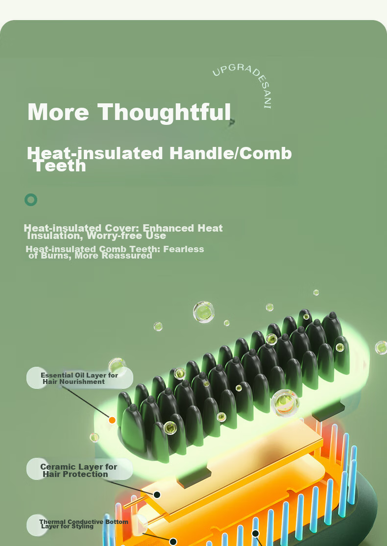 AUX Negative Ion Straightening And Curling Brush, Dual-Purpose Styling Comb for Straightening And Curling, Hair Volumizing Lazy Tool, HS-8006 Gift 14