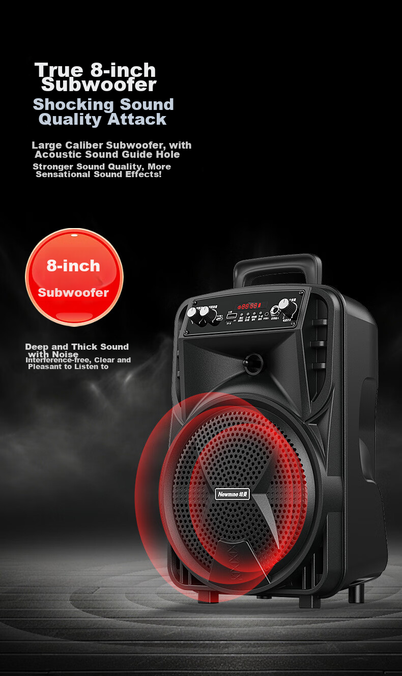 Newmine N557 Square Dance Speaker Outdoor High Power Portable Trolley Loud KTV HiFi High-Quality Bass Elderly Gift 3
