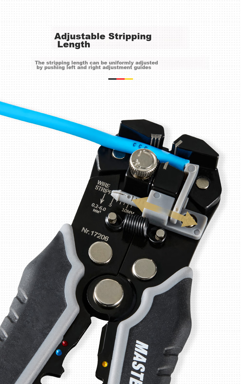 MASTERPROOF Automatic Wire Stripper, Electrician's Specialized Wire Stripping Pliers, Wire Pulling Pliers, Wire Crimping Pliers, Wire Cutting Pliers, Terminal Stripper, Wire Peeling Pliers, Wiring Tool 9