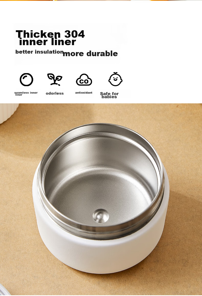 LOCK&LOCK Insulated Lunch Box, Children's Food Container, Vacuum Baby Food Bowl, Sealed Stainless Steel Soup Pot, Portable Takeaway Porridge Cup 6
