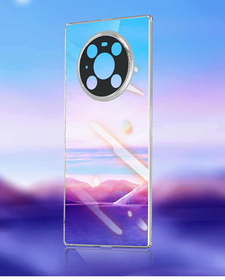 POZZO Huawei Mate40 Pro Case Transparent Integrated Glass Lens Hard Shell Shockproof Minimalist Luxury Frameless Elegant Silver 4