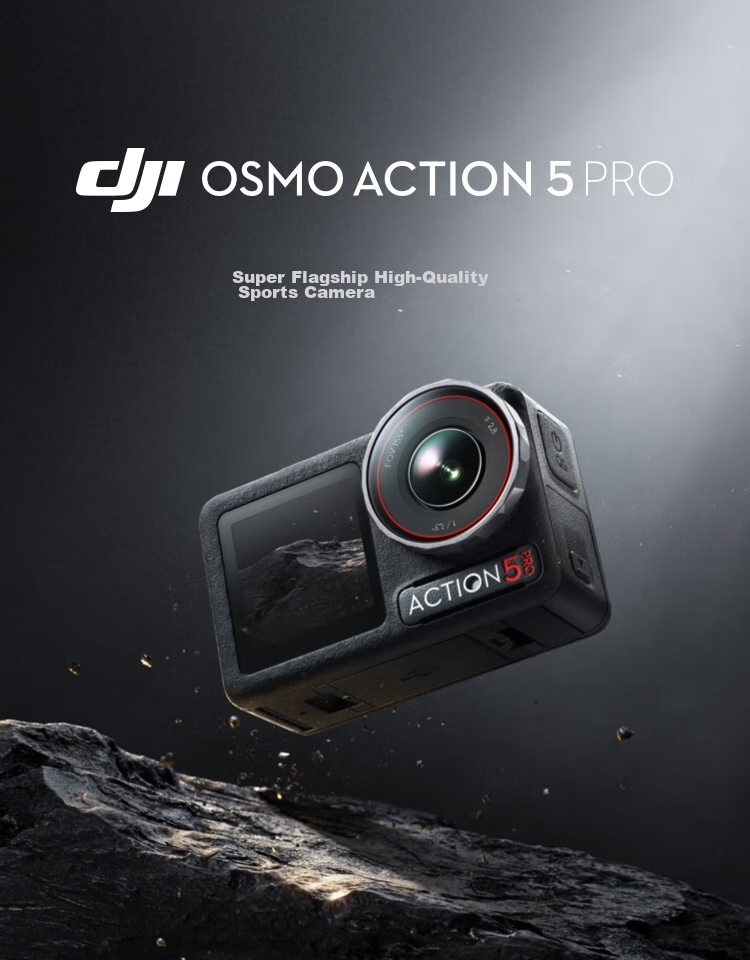 DJI Osmo Action 5 Pro, Ultra-Flagship Image Quality Action Camera, Outdoor Motorcycle Riding Diving Vlog Camera, Portable Travel Photography Camera 1