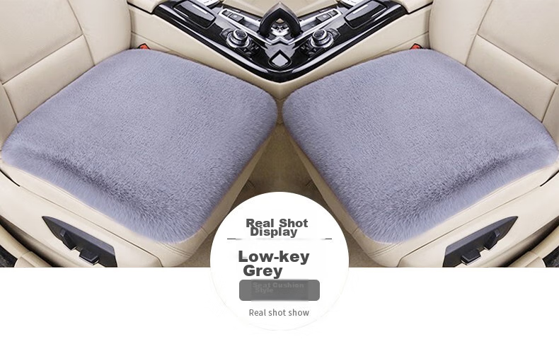 Zhunhang Car Seat Cushion, Chair Pad, Butt Cushion, Faux Rabbit Wool Plush Seat Cover for Long Sitting 11
