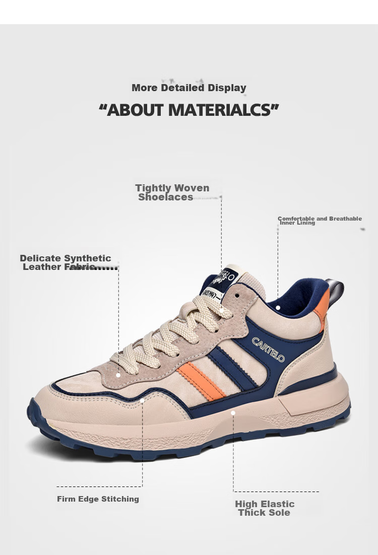 CARTELO Men's Shoes, Casual Sports, Autumn And Winter Outdoor Hiking, Travel Commuting, Jogging, Soft Sole, Wear-Resistant, Retro Versatile, New Style 5