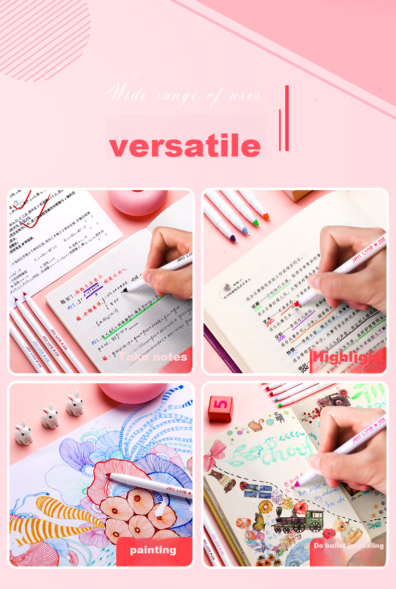 Monami [Back to School Essential] Monami (Monami) Needle-Tip Gel Pen Set with Frosted Colorful Barrel, Ballpoint Pen, Signature Pen, 0.5mm Black Ink, 02091-6 Pack 2