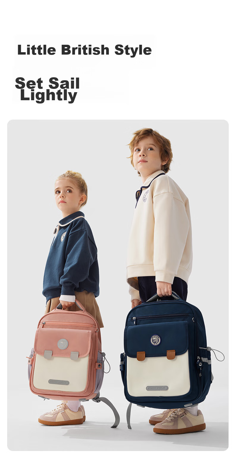 Deli Elementary School Spine-Protecting Backpack for Boys And Girls, Large Capacity Lightweight Backpack Regular Style BB189 Pink for Grades 1-3 2