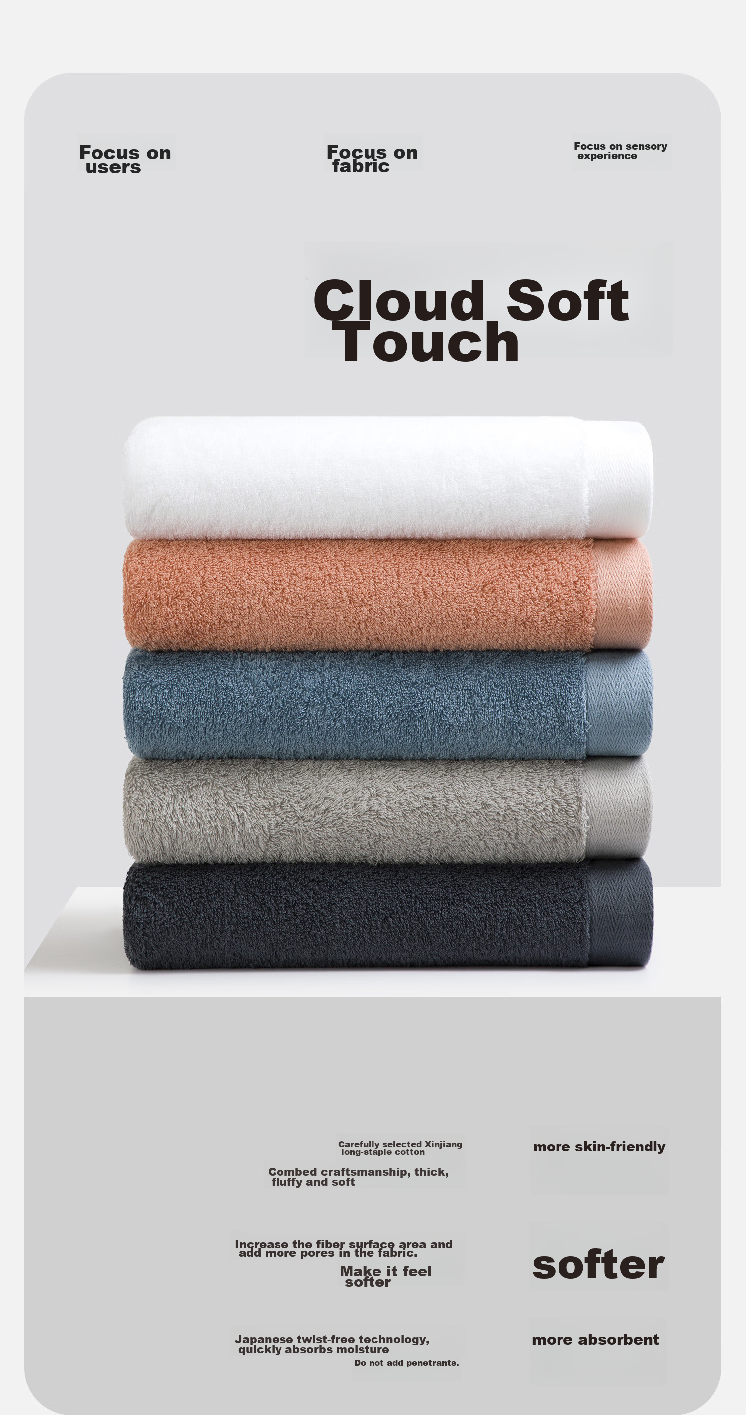GGT Japanese Hotel Pure Cotton Bath Towel, Thick Large Wrap Towel, Home Use, Soft Quick-Drying Absorbent, for Men And Women, All Cotton, Xiao Ta 5