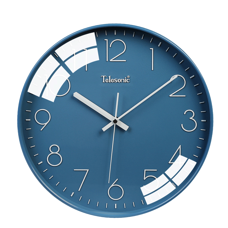 Telesonic Wall Clock, Living Room And Bedroom Quartz Clock, Modern Minimalist Creative Timepiece, No Drilling Required, Fashionable Round Wall Clock, 35cm