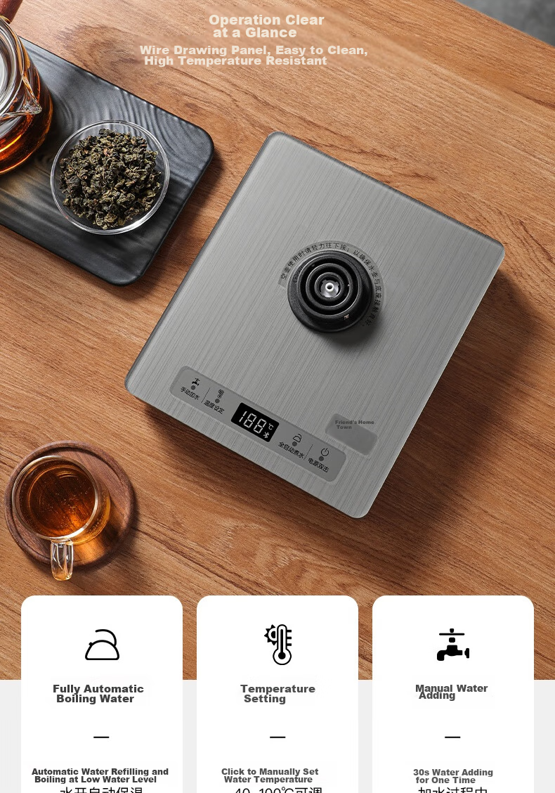FUNORK Fully Automatic Electric Kettle with Water Pump, Glass Water Boiler for Tea Table, Integrated Tea Table And Coffee Table, Heat Preservation, Tea Brewing Utensils, Electric Tea Stove RY-D3 14