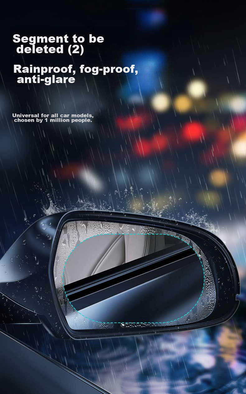 Zhunhang Car Rearview Mirror Rain Film, Reversing Mirror Waterproof Sticker, Side Window Anti-Fog And Anti-Glare High-Definition Water Repellent Film, Universal Fit 1