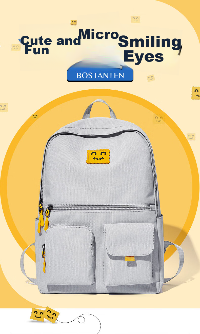 BOSTANTEN Men's Backpack, High School And College Student Bookbag, Trendy Backpack with Large Capacity for Laptops And Notebooks, Suitable for Both Men And Wome 1