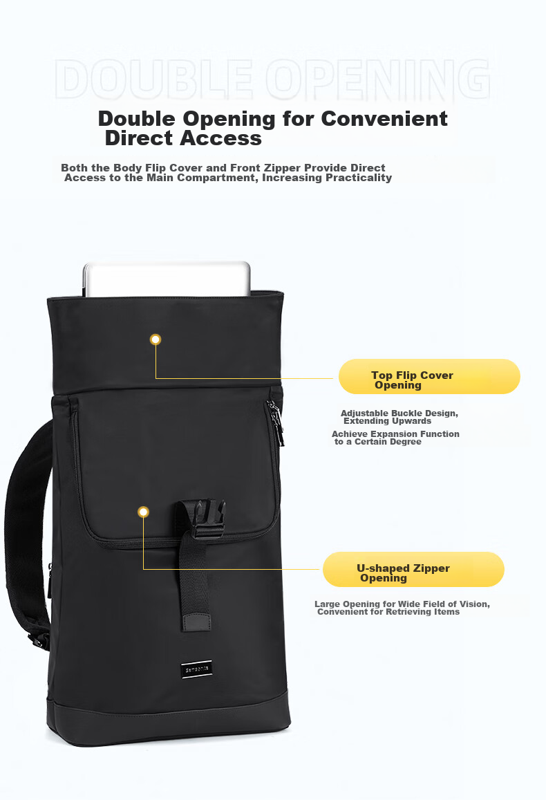 Xinxiuli Backpack, Laptop Bag, 14-Inch, for Men And Women, Large Capacity, Flip-Top Design, Simple Style, Travel Bag, Suitable for High School And College Students 2