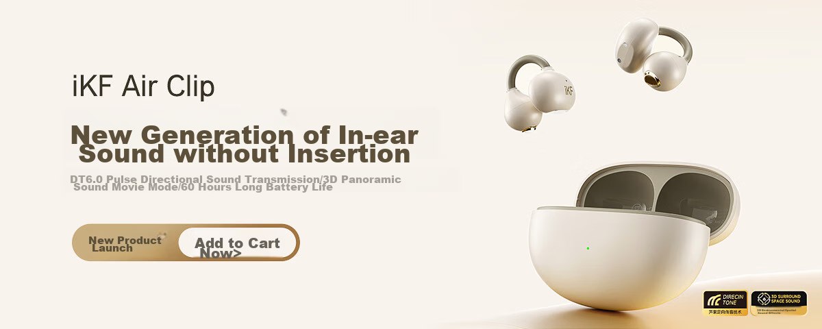 IKF PetClip True Wireless Bluetooth Headphones, Open-Ear Clip-On Bone Conduction Wireless Earphones, HiFi Sound Quality, Long Battery Life, Suitable for Sports And Students, Compatible with Phones, Khaki 1