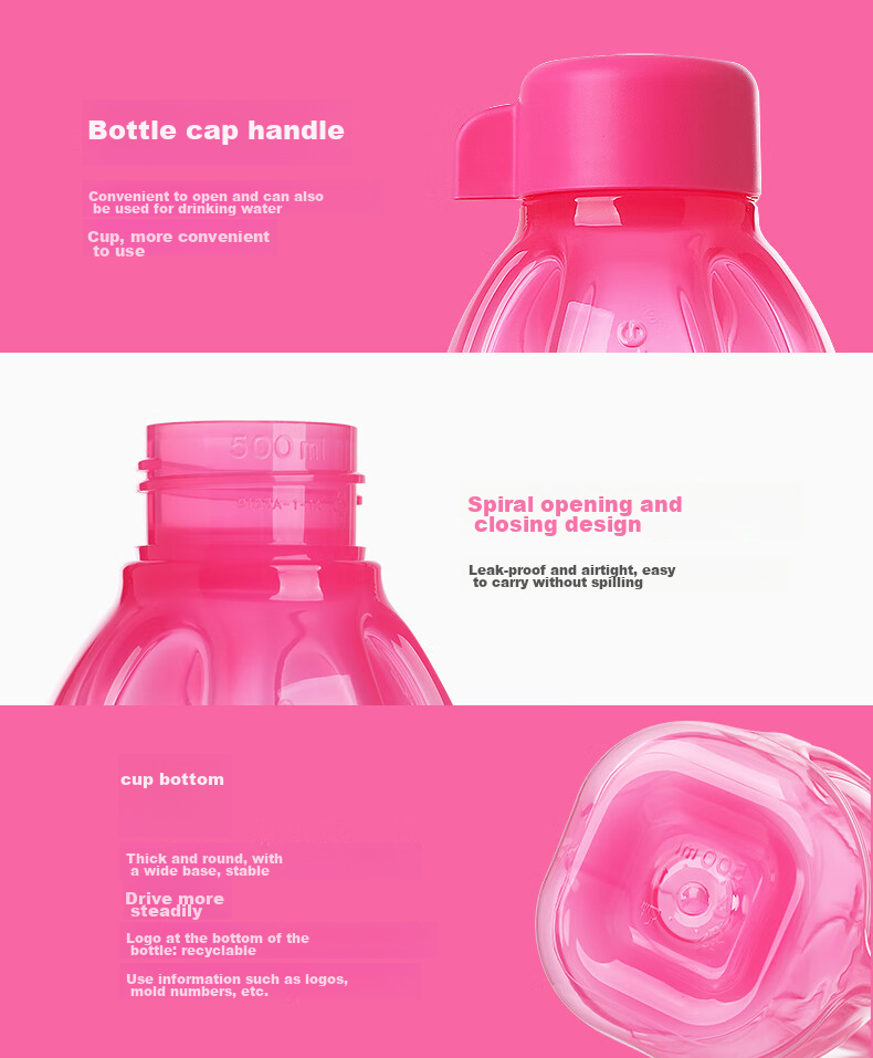 Tupperware Portable Plastic Cup, 310ml, Summer Water Bottle, Compact Mini Pocket Cup for Sports, Macaron Blue 5