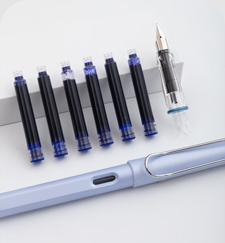 M&G Stationery 0.9ml Refillable Erasable Ink Cartridge for Student Fountain Pen, 100pcs Pure Blue AIC47631B3 10