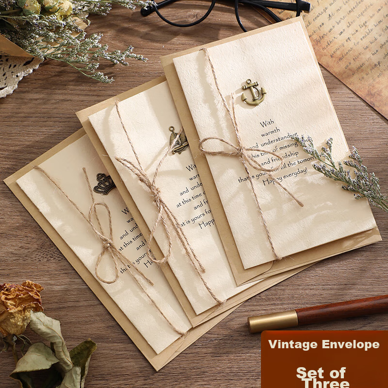 Faramon, 3-Pack Vintage Minimalist Teacher's Day Greeting Cards, Birthday Gifts, 38 Thanksgiving Blessing Cards, High-End Handwritten Postcards, Letter Paper And Envelopes, for Boyfriend/Girlfriend Confession Letters