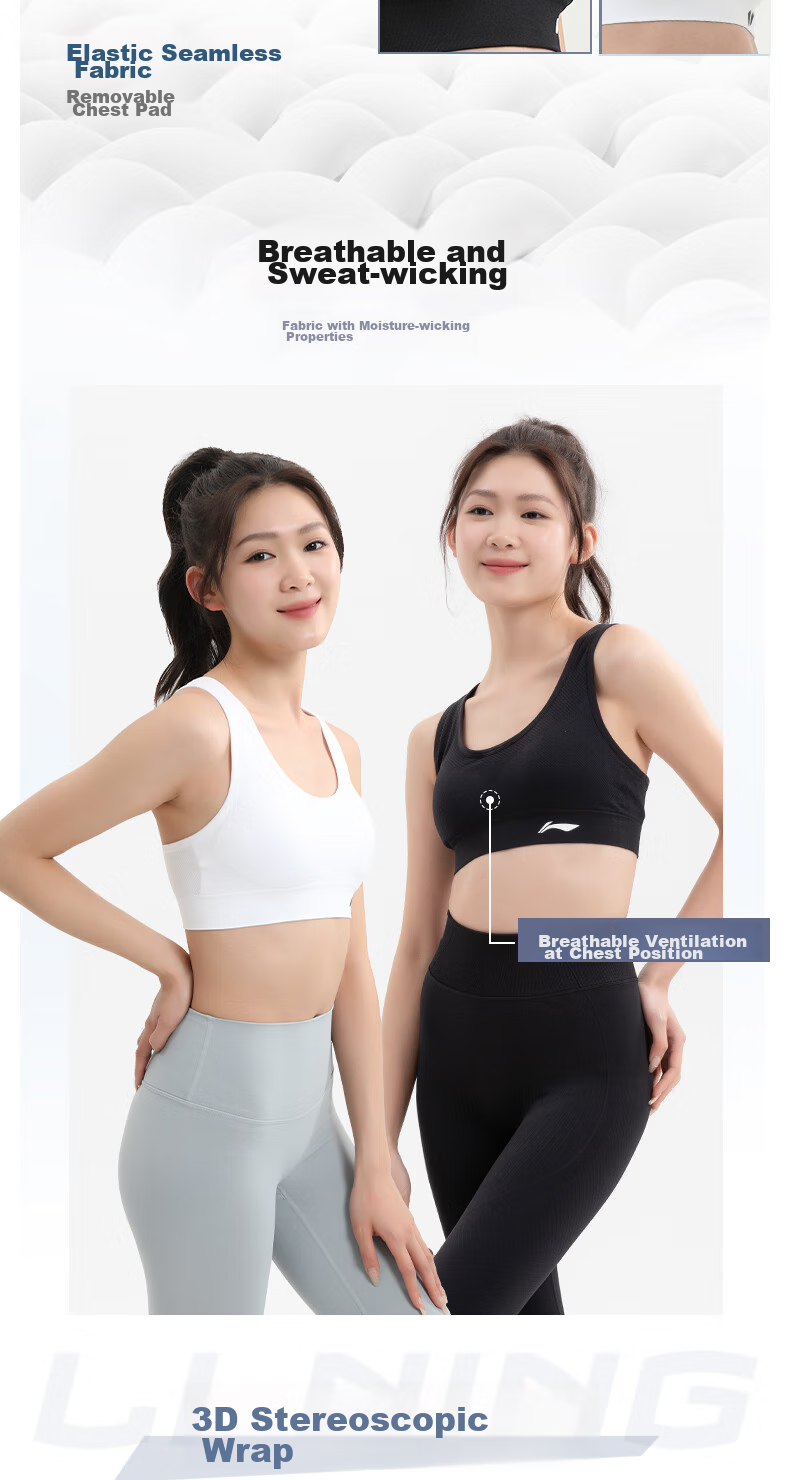 Li-Ning Women's Sports Bra, High Support Yoga Bra, Beautiful Back Design, Running Anti-Shock And Anti-Sagging, Plus Size Breathable Vest 6