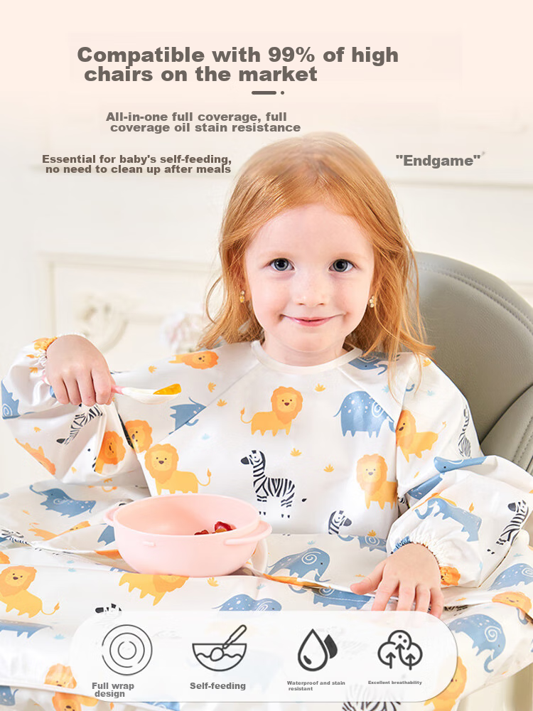9I9 Children's Eating Cover, Summer Sleeveless Dining Chair, Integrated Waterproof And Stain-Resistant Baby Apron, Splash-Proof Bib, A52 Detachable 4