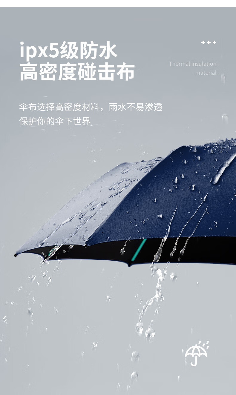 Maoli Fully Automatic Umbrella, 48-Rib Black Rubber Impact Fabric, Reinforced Windproof Folding Umbrella, Sunshade And Parasol 10