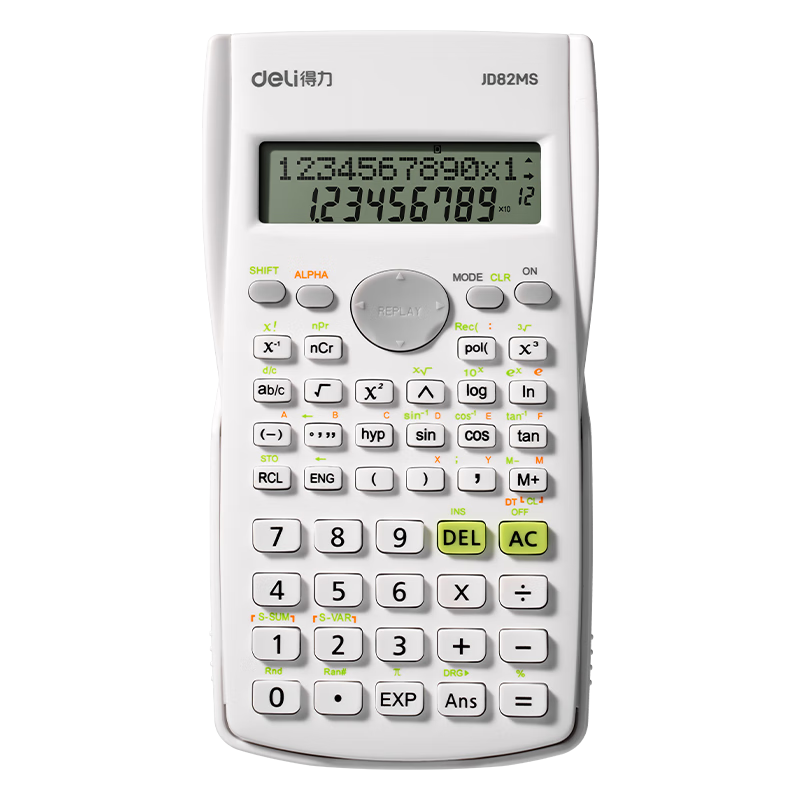 Deli [Super Popular] JD82MS Scientific Calculator with 240 Functions (Exam Calculator) (Suitable for Middle And High School Students) Learning Supplies Pure White