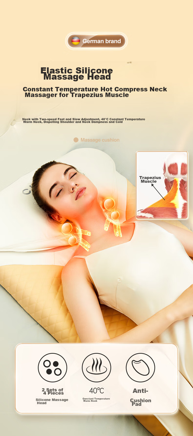 CLORIS [Price Protection 618] German Air Wave Full Body Massage Pad, Waist Massager, Massage Mat for Neck, Shoulder, Back And Buttocks, Hot Compress, Gift for Husband Or Wife on May 20th, Q1 6