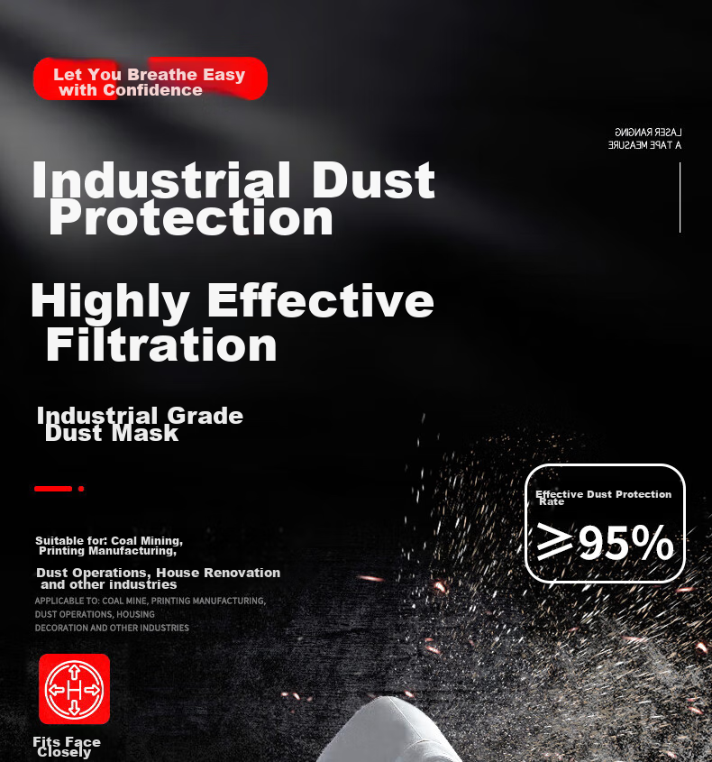 Leyoubaiyi 3701CN Activated Carbon Fabric 6-Layer Dust Mask KN95 Filter Cotton, 20 Pieces, for Dust/oil Particles, Grinding Welding Workers 1