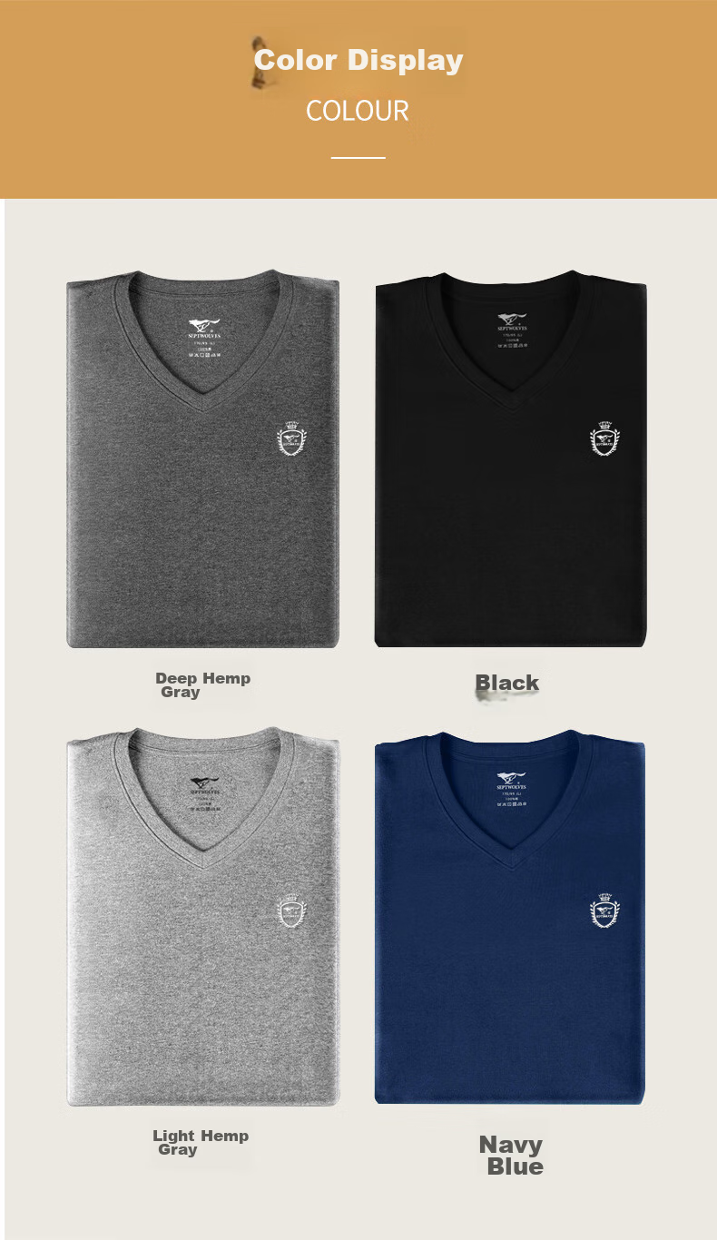 SEPTWOLVES [Antibacterial] Men's Autumn And Winter Undershirt, Pure Cotton Thermal Top, Men's Warm Underwear, All-Cotton V-Neck Cotton Sweater 15