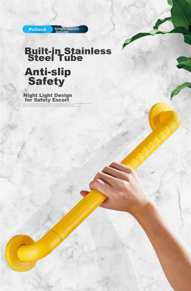 Pollock BLK-FS58 Straight Handrail, Bathroom Safety Non-Slip Luminous Handrail for Elderly, Barrier-Free Bathroom Handrail 3