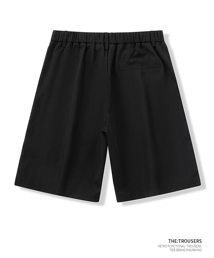 I'M DAVID Men's Suit Shorts, Straight-Leg Loose Thin Summer Pants, Casual Five-Point Shorts for Men, Dark Gray, M 11