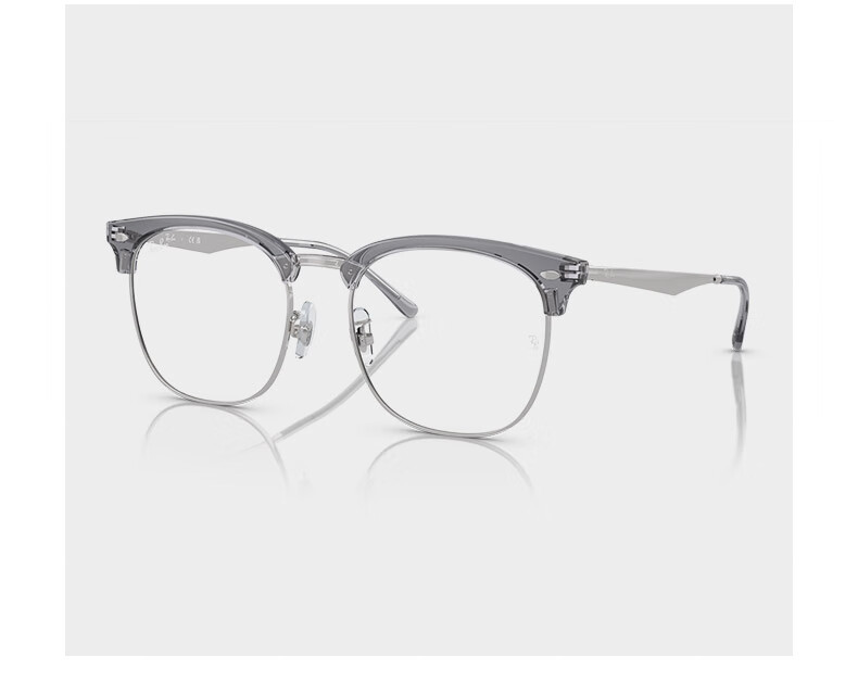 RayBan Optical Frame, Square Black Frame, Semi-Rimless Myopia Glasses Frame, 0RX7318D 8326 Gift 17