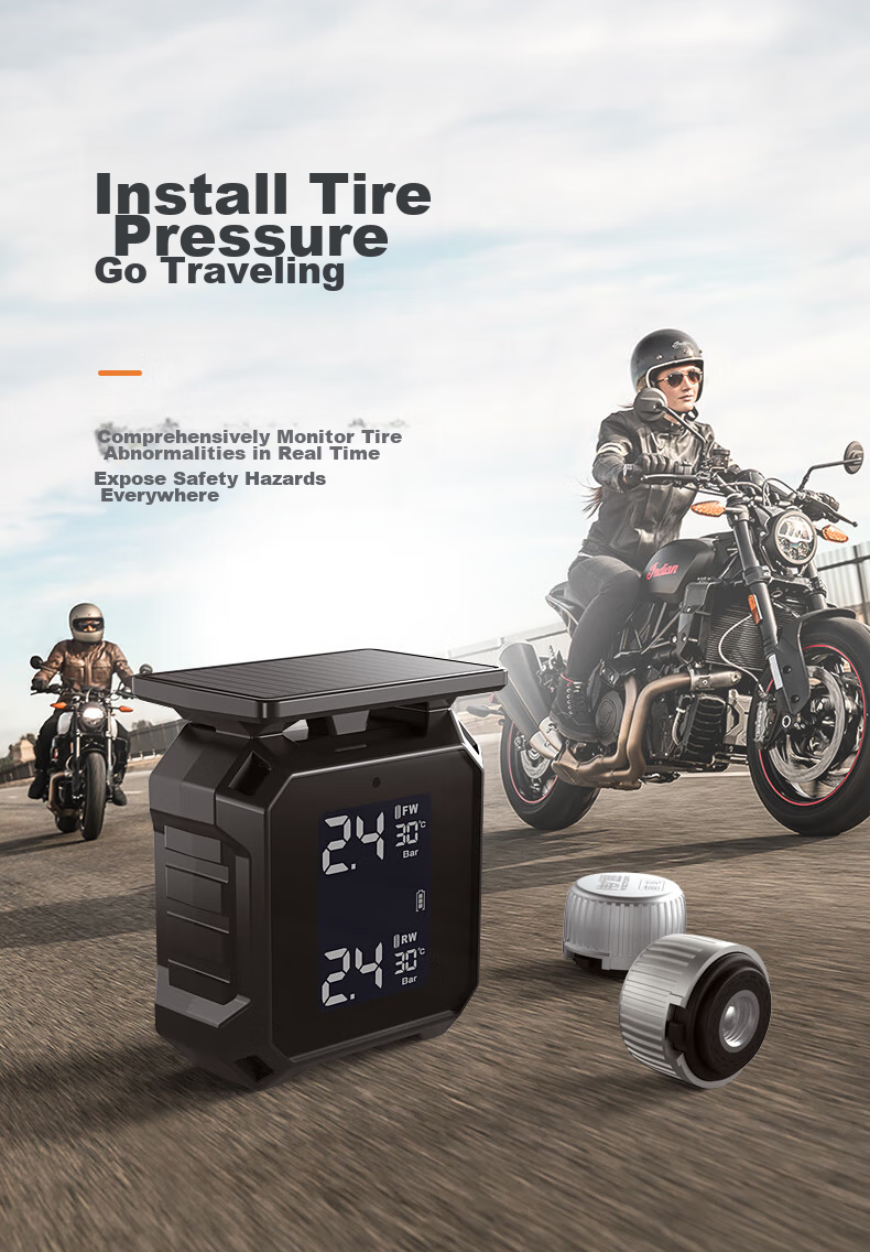 Victon Victon Motorcycle Tire Pressure Monitoring System, Electric Vehicle Solar-Powered Voice Alarm Tire Monitor 9