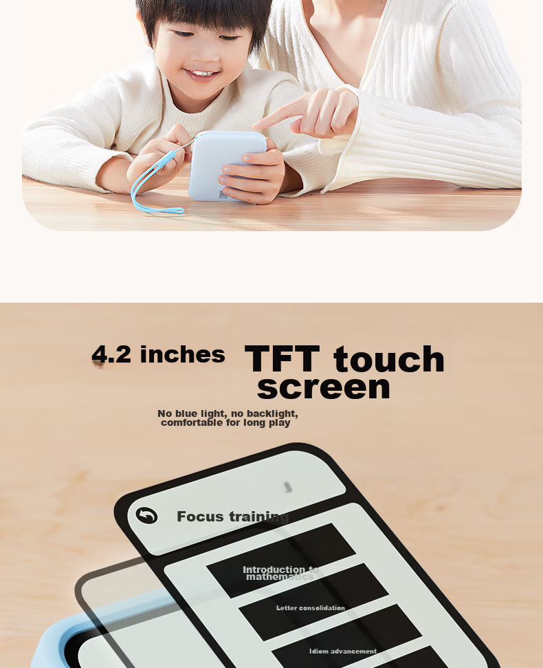 TEN-WIN Children's Concentration And Memory Training Device, Elementary School Student Logical Thinking Smart Touchscreen Early Education Learning Machine, SZ1005-3 Sky Blue 13