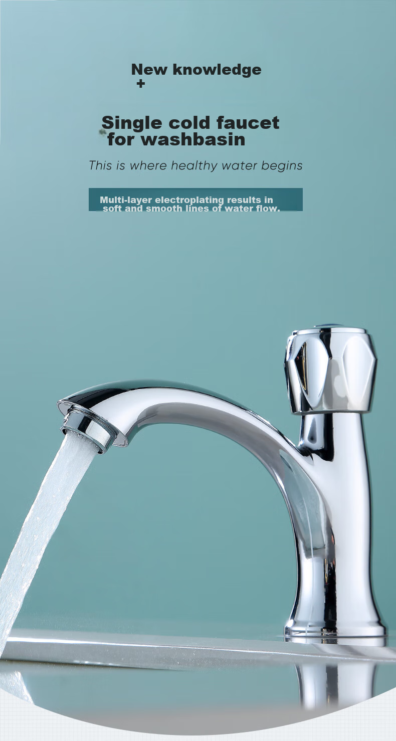 BSITN Double-Hole Brass Basin Faucet, Washbasin, Bathroom Sink, Cold And Hot Water Tap B1020 1