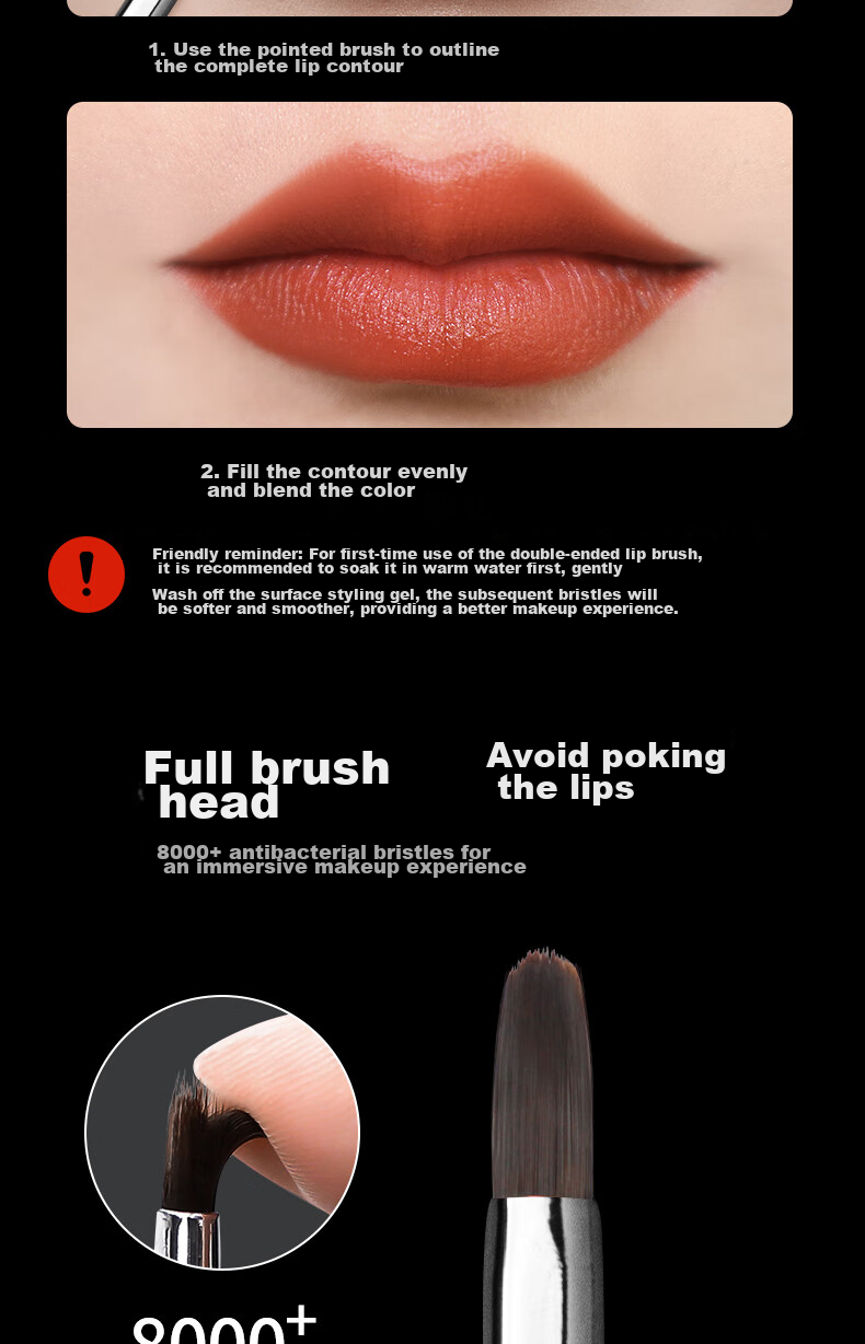 AOLANLA Portable Retractable Lip Brush, Skin-Friendly Soft Lipstick Brush, Multifunctional Blending And Concealing Brush, Single Makeup Brush 4