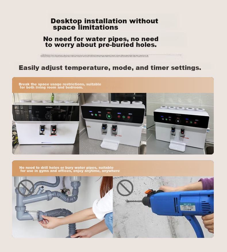 KONKA Water Purifier for Home Direct Drinking, RO Reverse Osmosis Direct Drinking And Heating All-In Machine, Wall-Mounted Or Countertop Filter, 100G All-In Water Purification System [On-Site Installation] KRO-J100 2