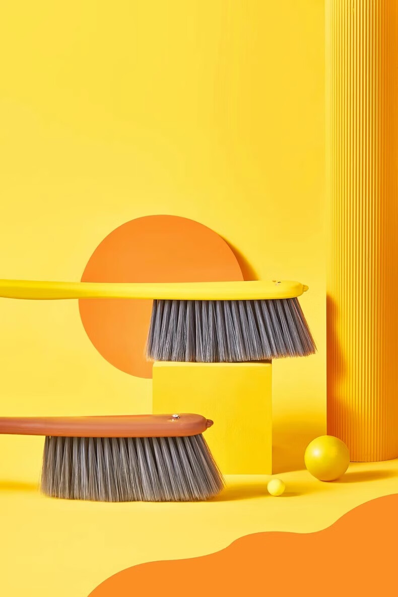 PINYU Bed Brush, Dust Removal Brush, Soft Bristles, Large Size, Deep into Gaps, Bed Broom, Sofa Gaps, Carpet Cleaning Brush, Egg Yolk Duck 12